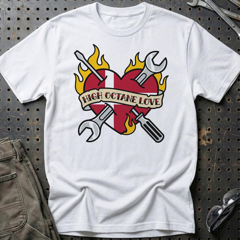 High Octane Love T-Shirt-Beklædning-Garage Culture-Hvid-S-Garage Culture Shop- garage - man cave - merchandise