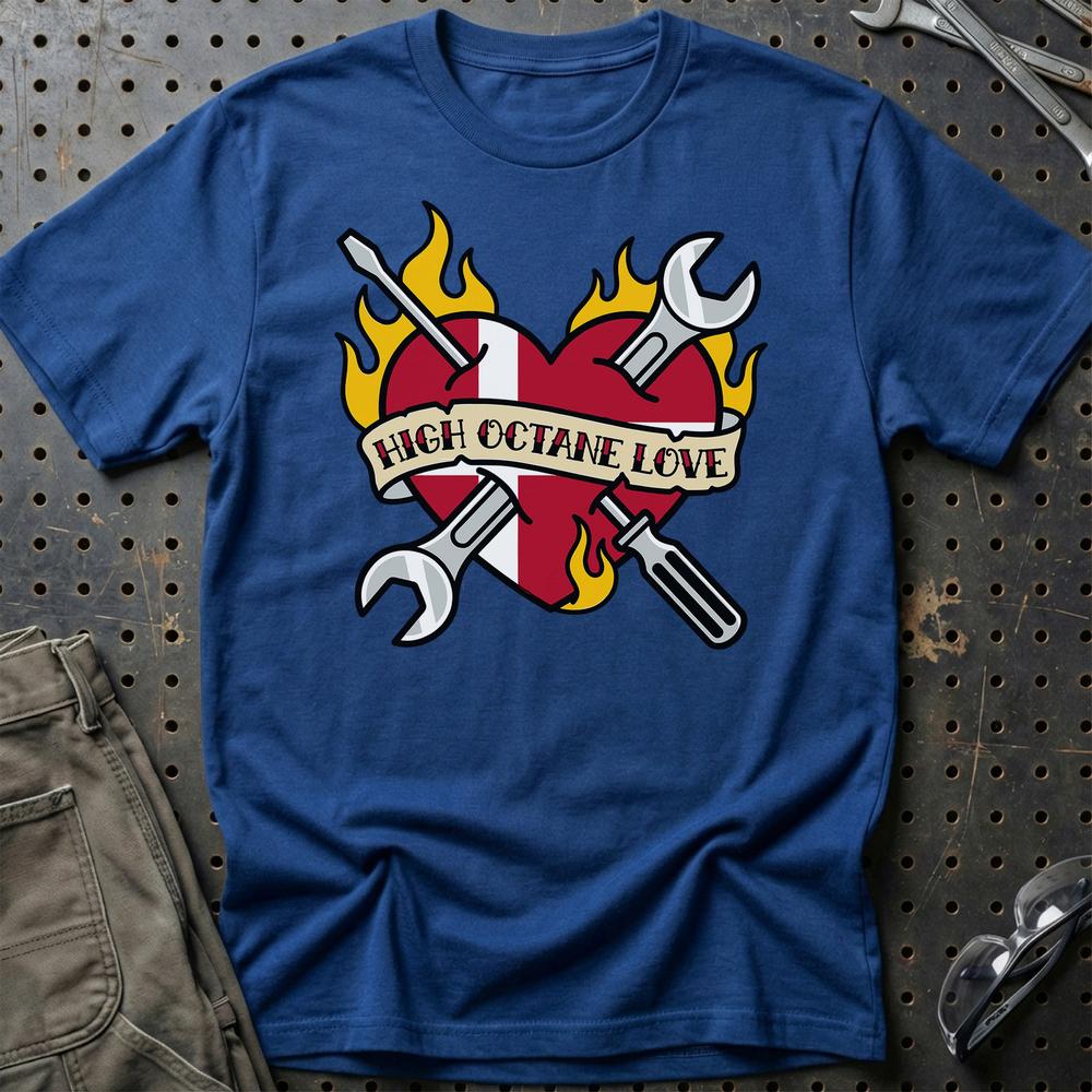 High Octane Love T-Shirt-Beklædning-Garage Culture-Blå Royal-S-Garage Culture Shop- garage - man cave - merchandise