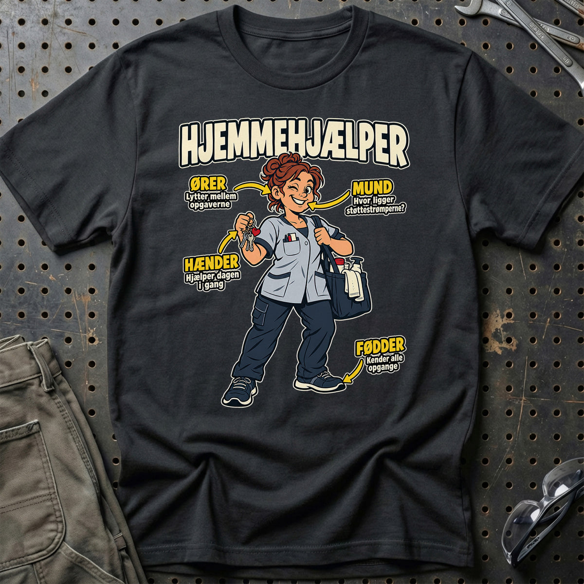 Hjemmehjælper – Anatomi T-Shirt – Sort