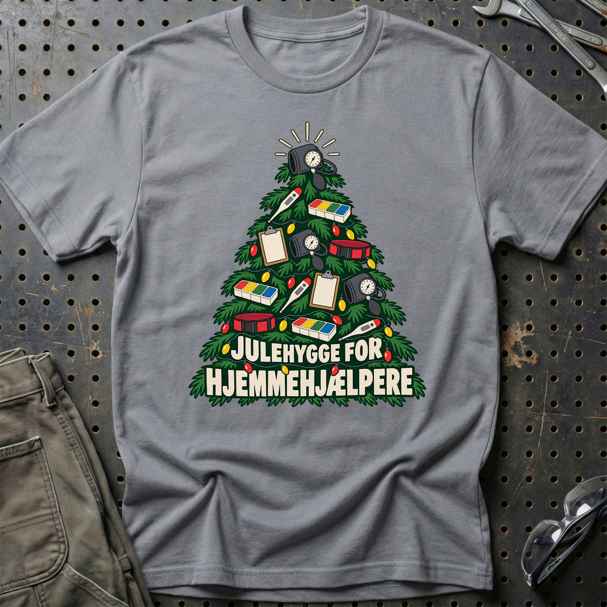 
Hjemmehjælper – Julehygge – Unisex T-Shirt – Grå Sport
