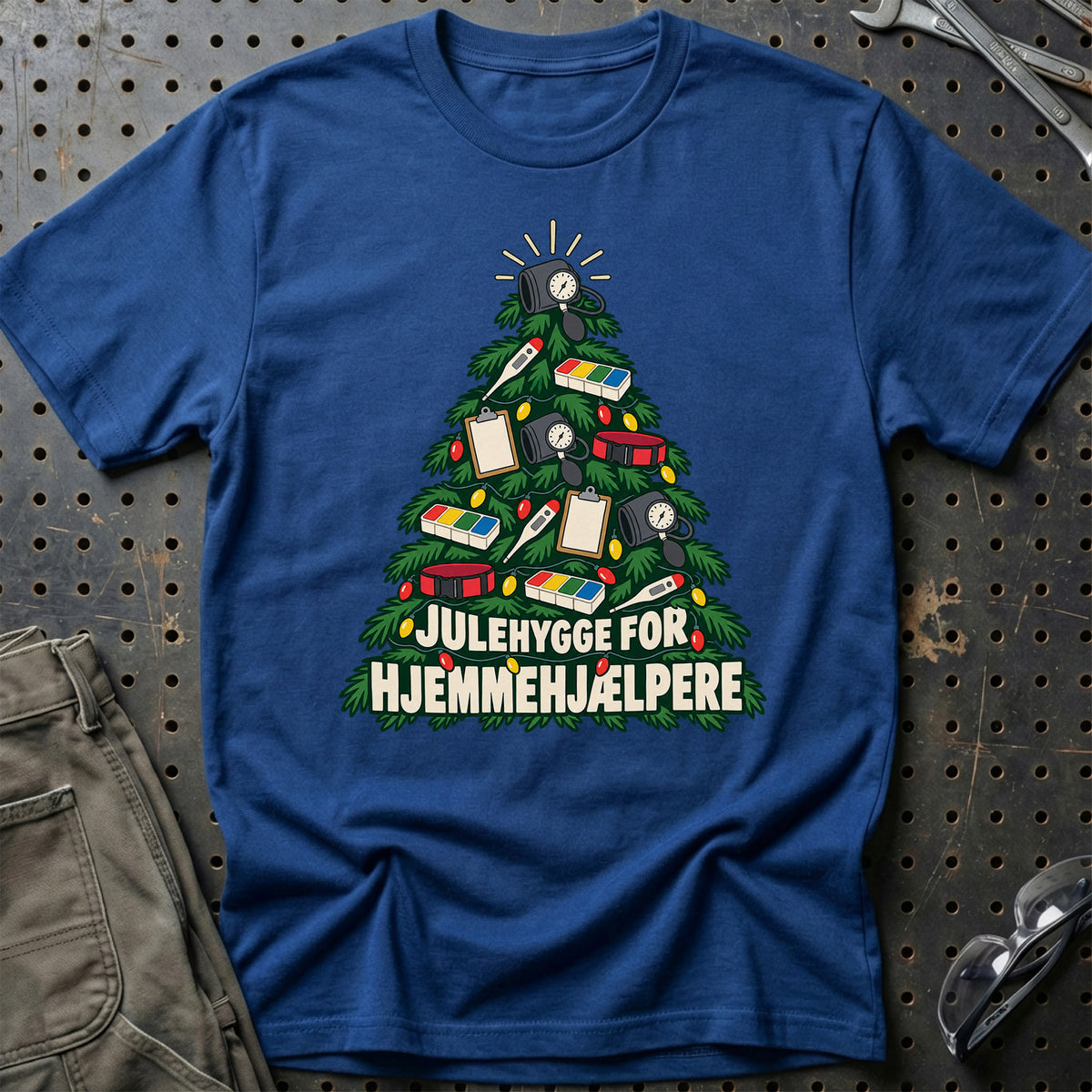 
Hjemmehjælper – Julehygge – Unisex T-Shirt – Blå Royal