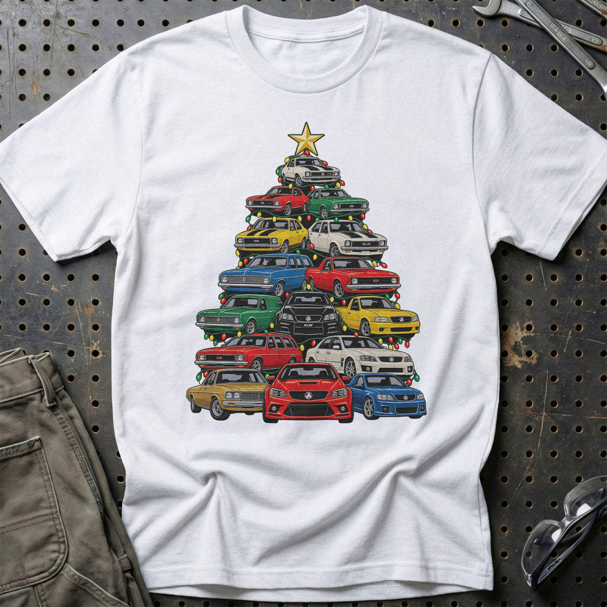Holden Juletræ T-Shirt-Beklædning-Holden-Hvid-S-Garage Culture Shop- garage - man cave - merchandise