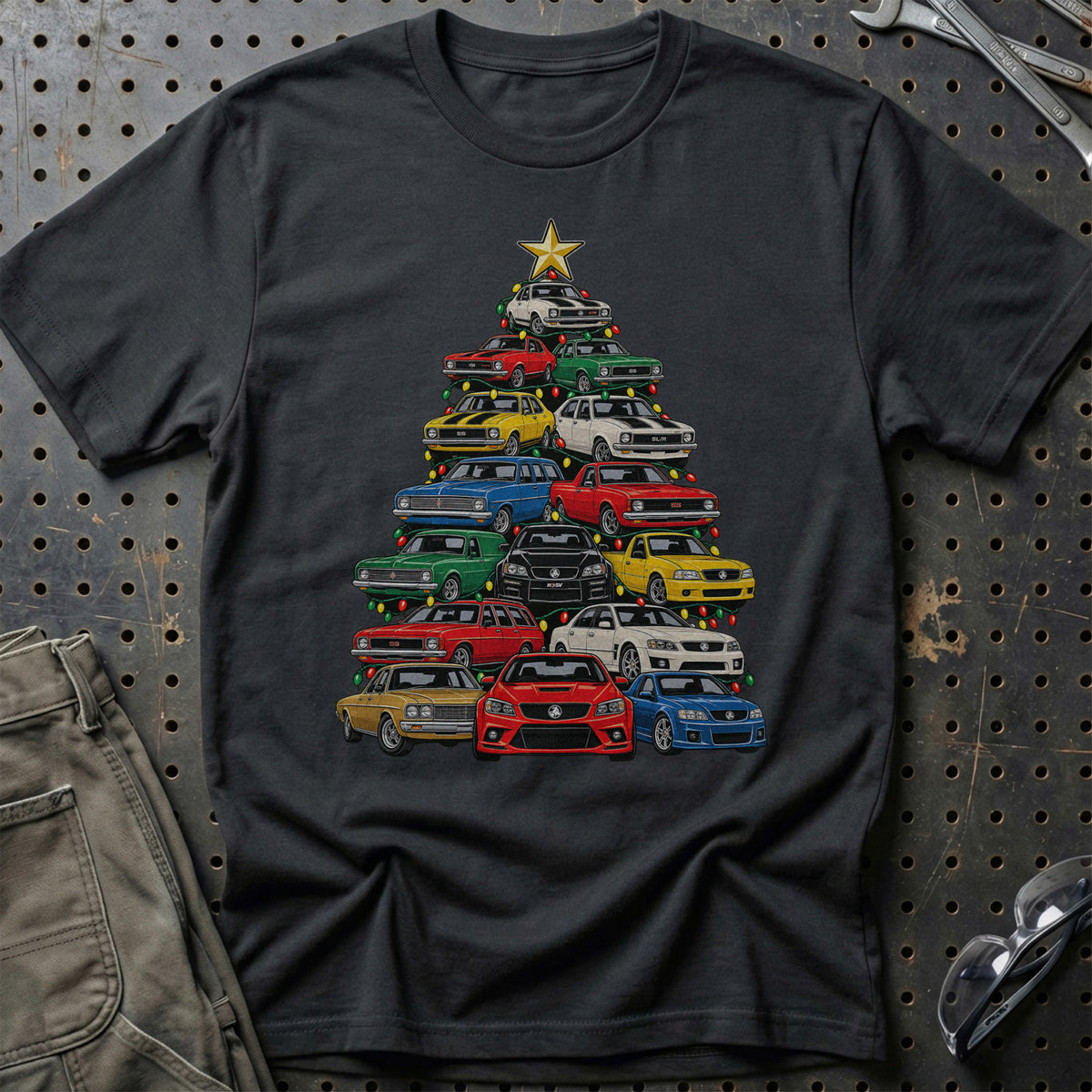 Holden Juletræ T-Shirt-Beklædning-Holden-Sort-S-Garage Culture Shop- garage - man cave - merchandise