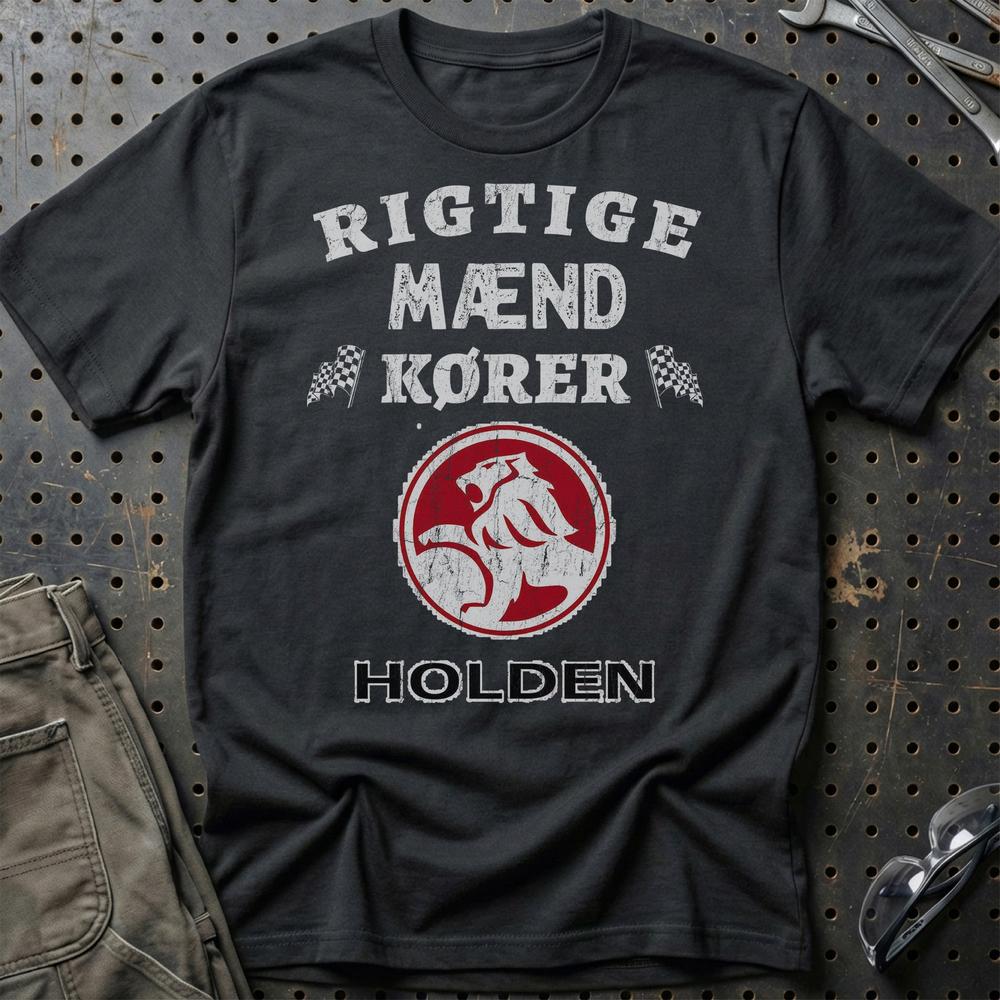 Holden Rigtige Mænd Kører T-Shirt-Beklædning-Holden-Sort-S-Garage Culture Shop- garage - man cave - merchandise