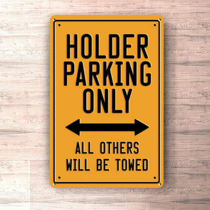 Holder Parking Only Skilte, Musemåtte, Dørmåtte , Plakat-Parking skilte-Holder-Garage Culture Shop- garage - man cave - merchandise