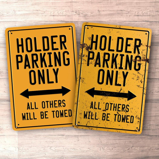 Holder Parking Only Skilte, Musemåtte, Dørmåtte , Plakat-Parking skilte-Holder-Garage Culture Shop- garage - man cave - merchandise