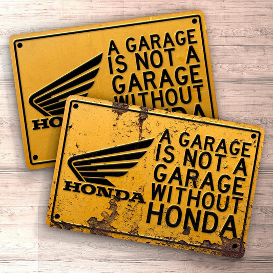 Honda A Garage Is Not A Garage Without Honda Skilte, Musemåtte, Dørmåtte , Plakat-Skilte-Honda-Garage Culture Shop- garage - man cave - merchandise