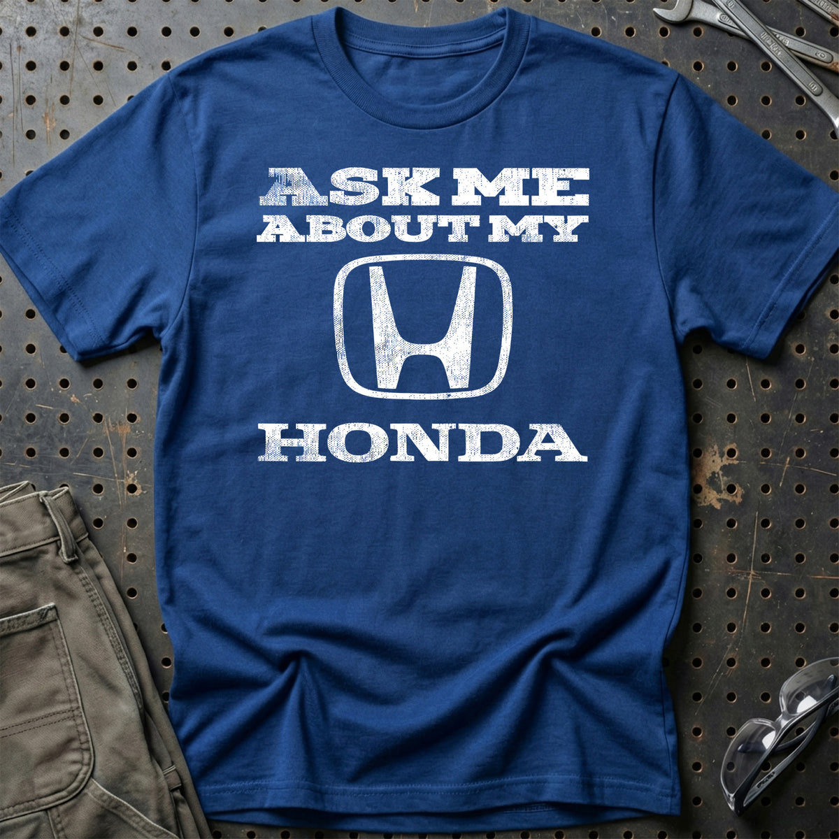 
Honda Ask Me About My Honda T-Shirt – Blå Royal