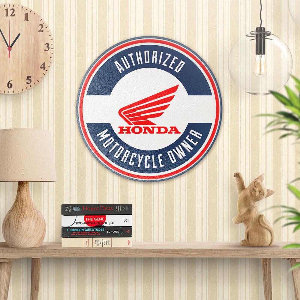 Honda Authorized Motorcycle Owner, Runde Skilte , Musemåtte Rundt , Kop Underlag, Underlagssæt-Runde Skilte-Honda-Garage Culture Shop- garage - man cave - merchandise
