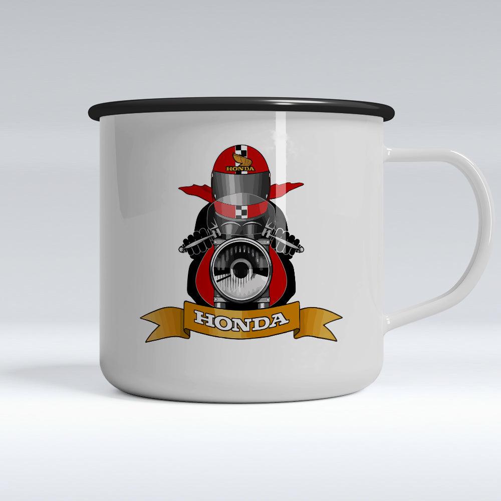 Honda Biker Emaljekrus-Krus-Honda-Garage Culture Shop- garage - man cave - merchandise