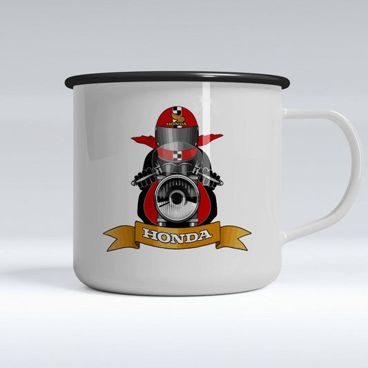Honda Biker Emaljekrus-Krus-Honda-Garage Culture Shop- garage - man cave - merchandise