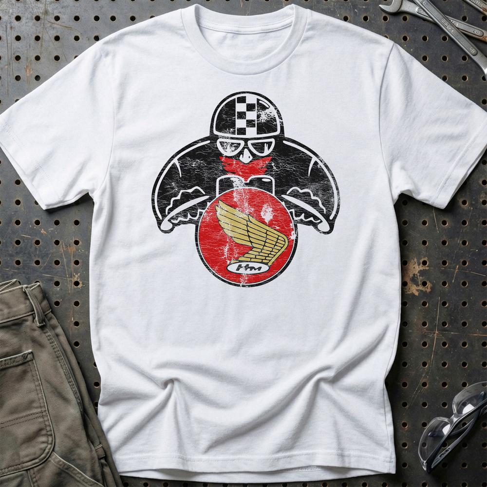 Honda Biker Vintage Style T-Shirt-Beklædning-Honda-Hvid-S-Garage Culture Shop- garage - man cave - merchandise