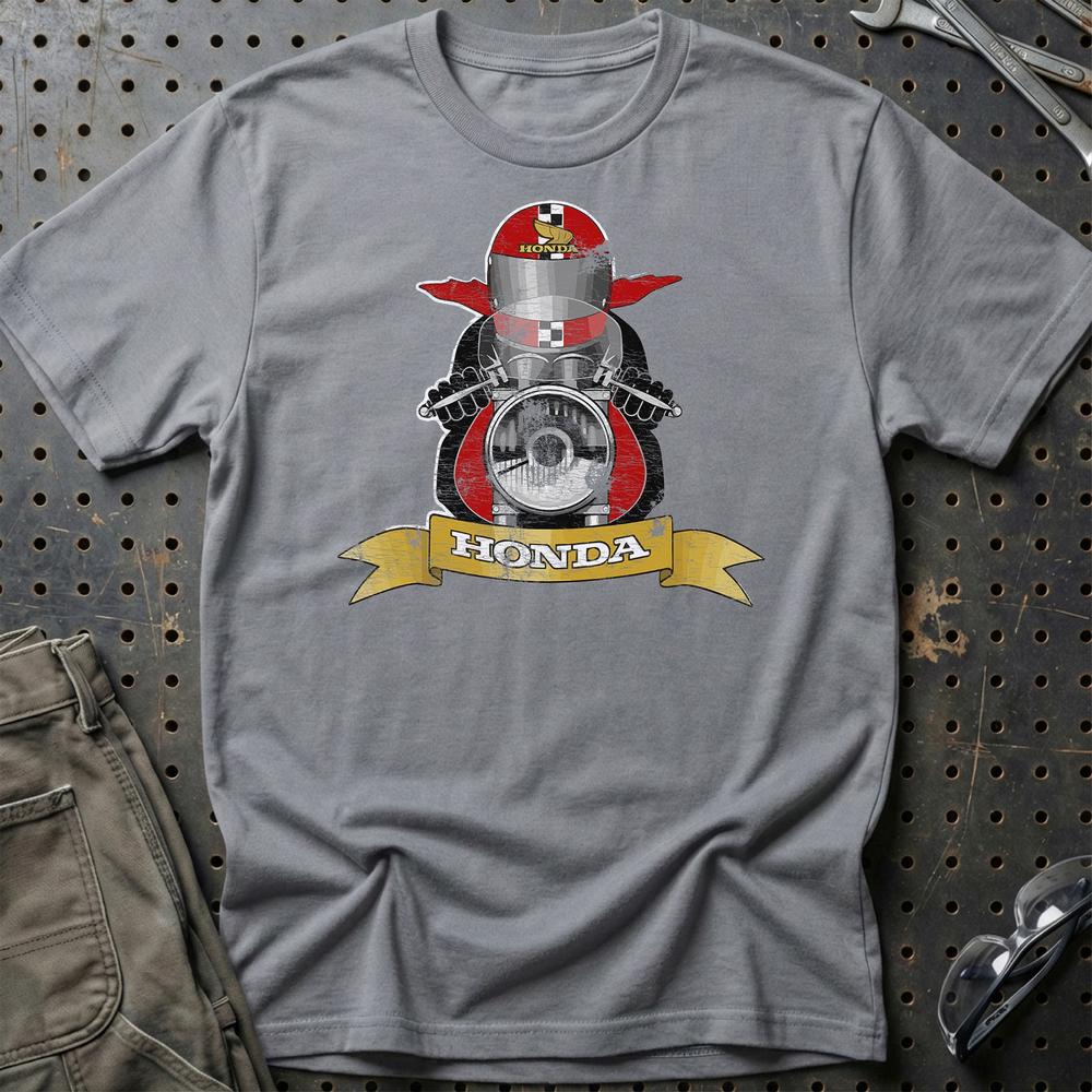 Honda Biker Vintage Style T-Shirt-Beklædning-Honda-Grå Sport-S-Garage Culture Shop- garage - man cave - merchandise