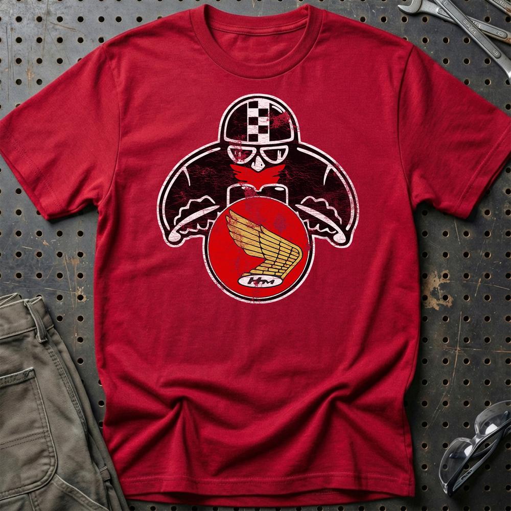 Honda Biker Vintage Style T-Shirt-Beklædning-Honda-Rød-S-Garage Culture Shop- garage - man cave - merchandise