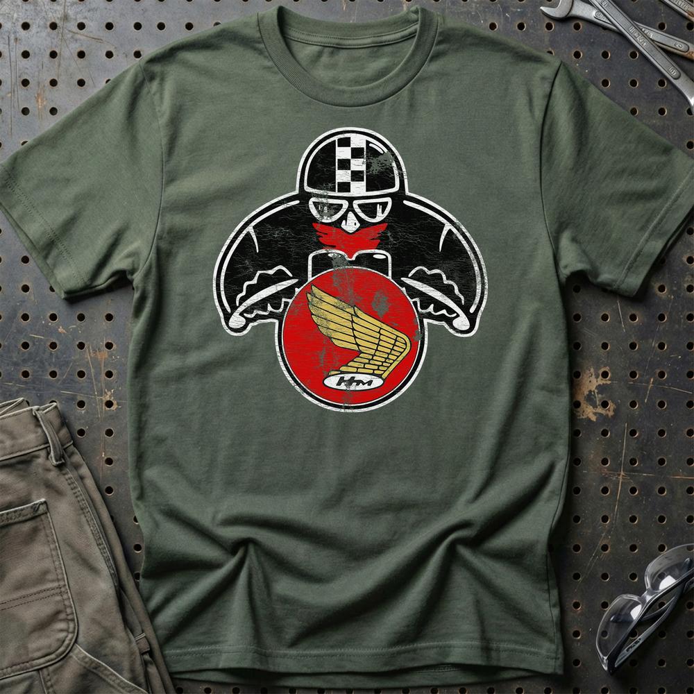 Honda Biker Vintage Style T-Shirt-Beklædning-Honda-Grøn Militær-S-Garage Culture Shop- garage - man cave - merchandise