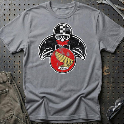 Honda Biker Vintage Style Unisex T-Shirt , Bomuld-Beklædning-Honda-Grå Sport-S-Garage Culture Shop- garage - man cave - merchandise