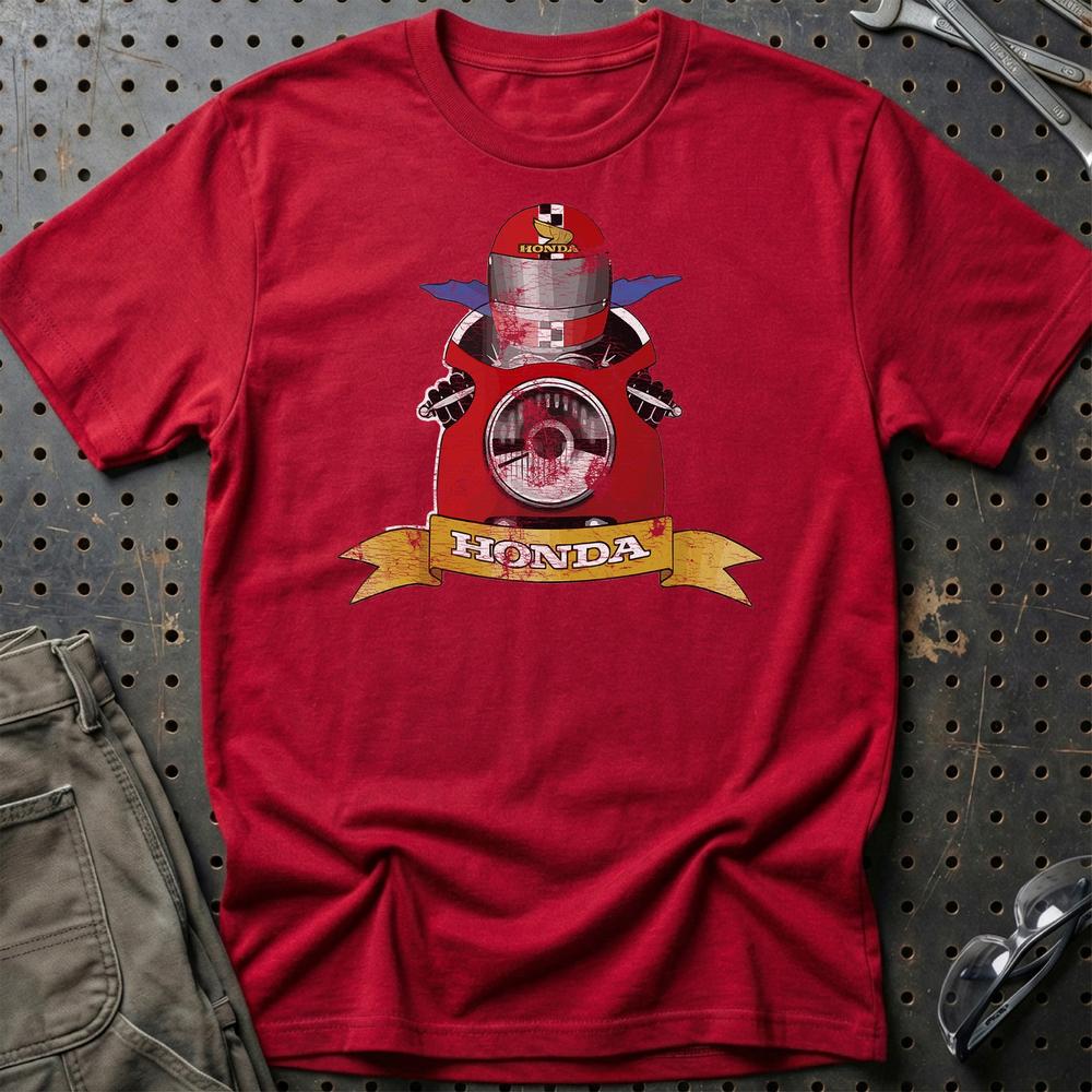 Honda Biker Vintage Style Unisex T-Shirt , Bomuld-Beklædning-Honda-Rød-S-Garage Culture Shop- garage - man cave - merchandise