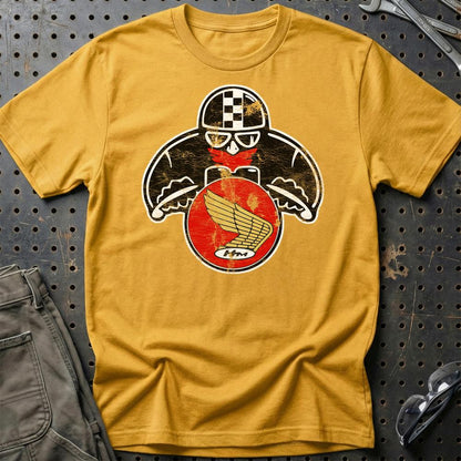Honda Biker Vintage Style Unisex T-Shirt , Bomuld-Beklædning-Honda-Guld-S-Garage Culture Shop- garage - man cave - merchandise