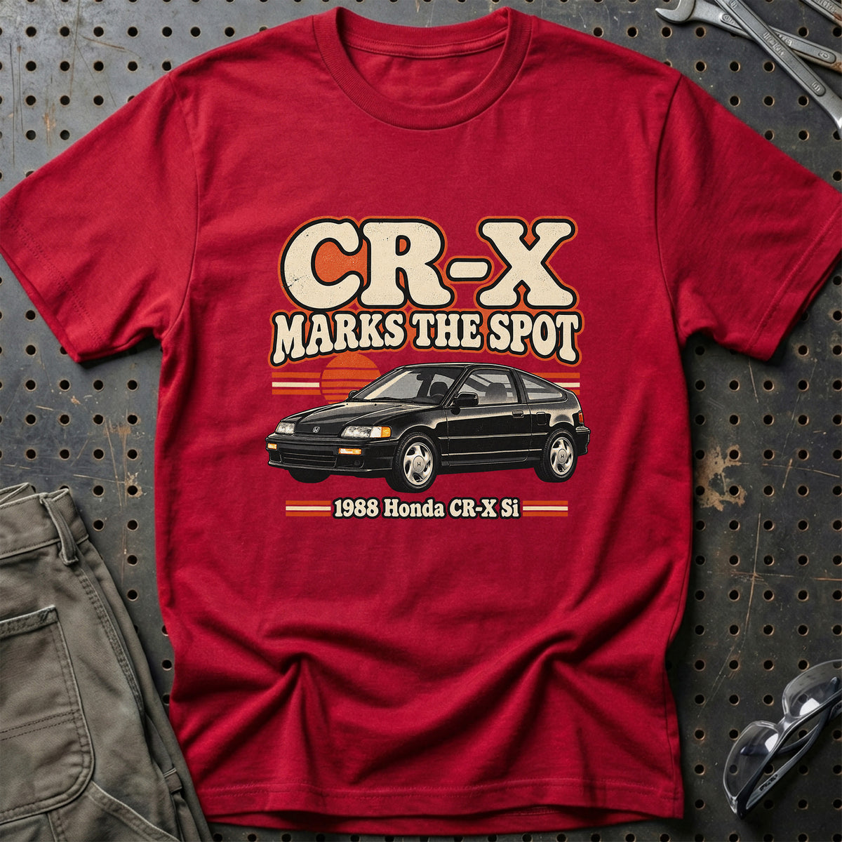 
Honda CR-X Si 1988 – CR-X Marks the Spot T-Shirt – Rød