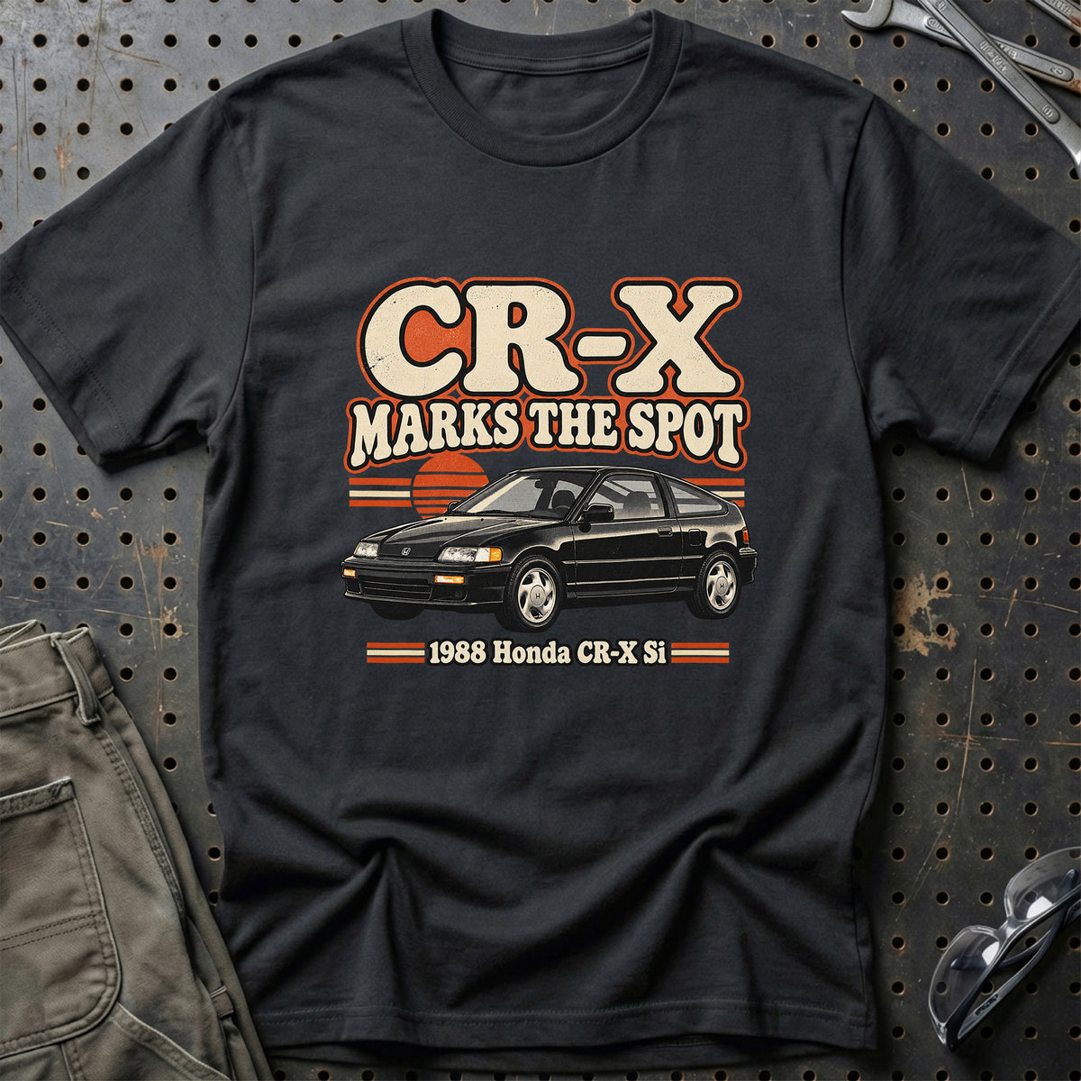 
Honda CR-X Si 1988 – CR-X Marks the Spot T-Shirt – Sort