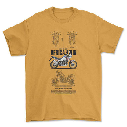 Honda CRF 1000 L Africa Twin ABS Unisex T-Shirt , Bomuld-Beklædning-Honda-Guld-S-Forside-Garage Culture Shop- garage - man cave - merchandise