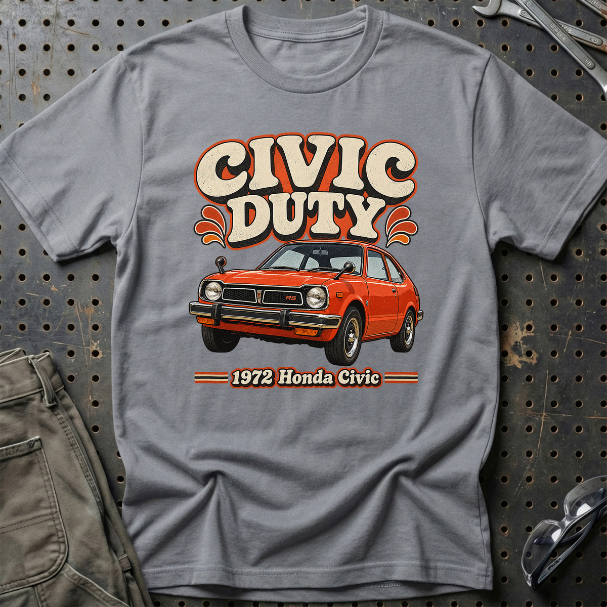 
Honda Civic 1972 – Civic Duty T-Shirt – Grå Sport