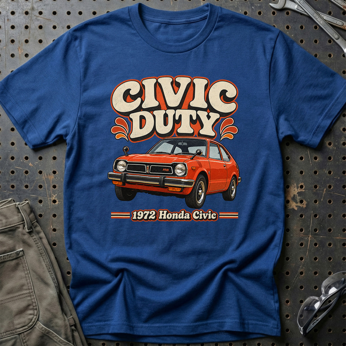 
Honda Civic 1972 – Civic Duty T-Shirt – Blå Royal