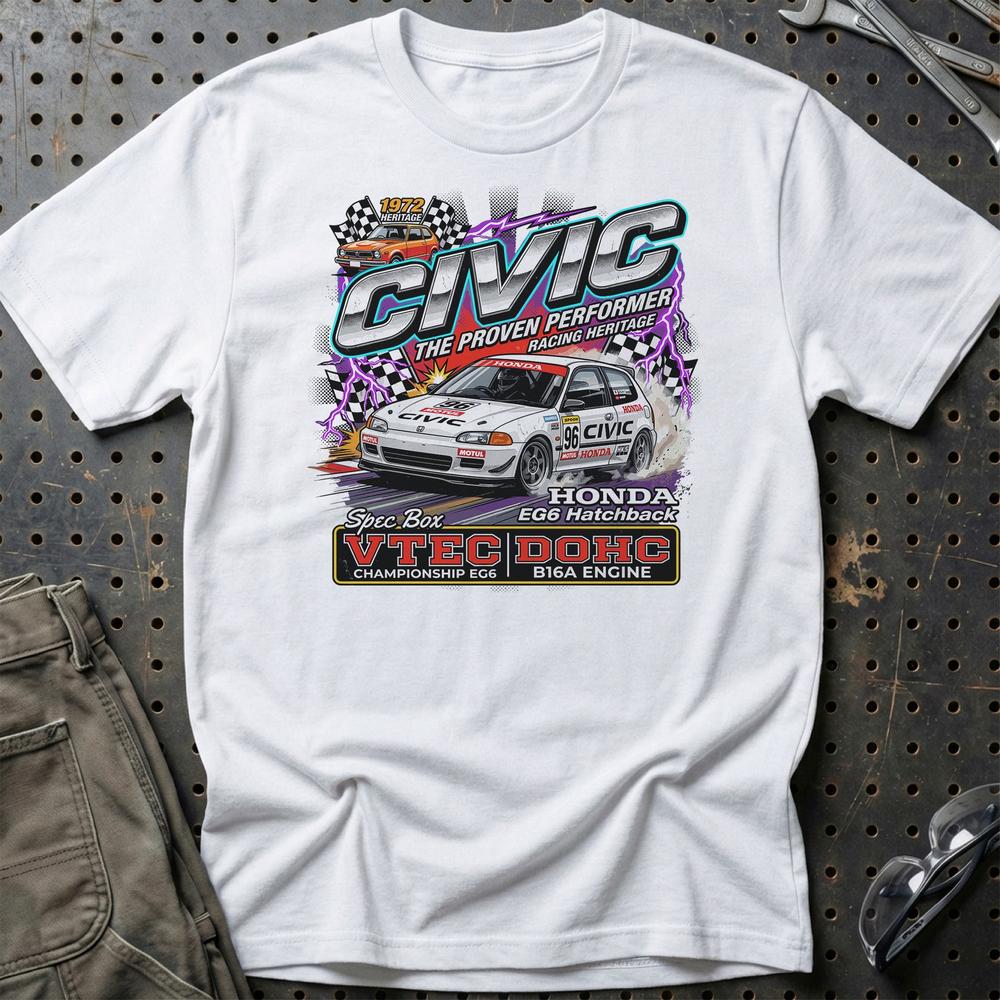 Honda Civic Hatchback - Unisex T-Shirt-Beklædning-Honda-Hvid-S-Garage Culture Shop- garage - man cave - merchandise