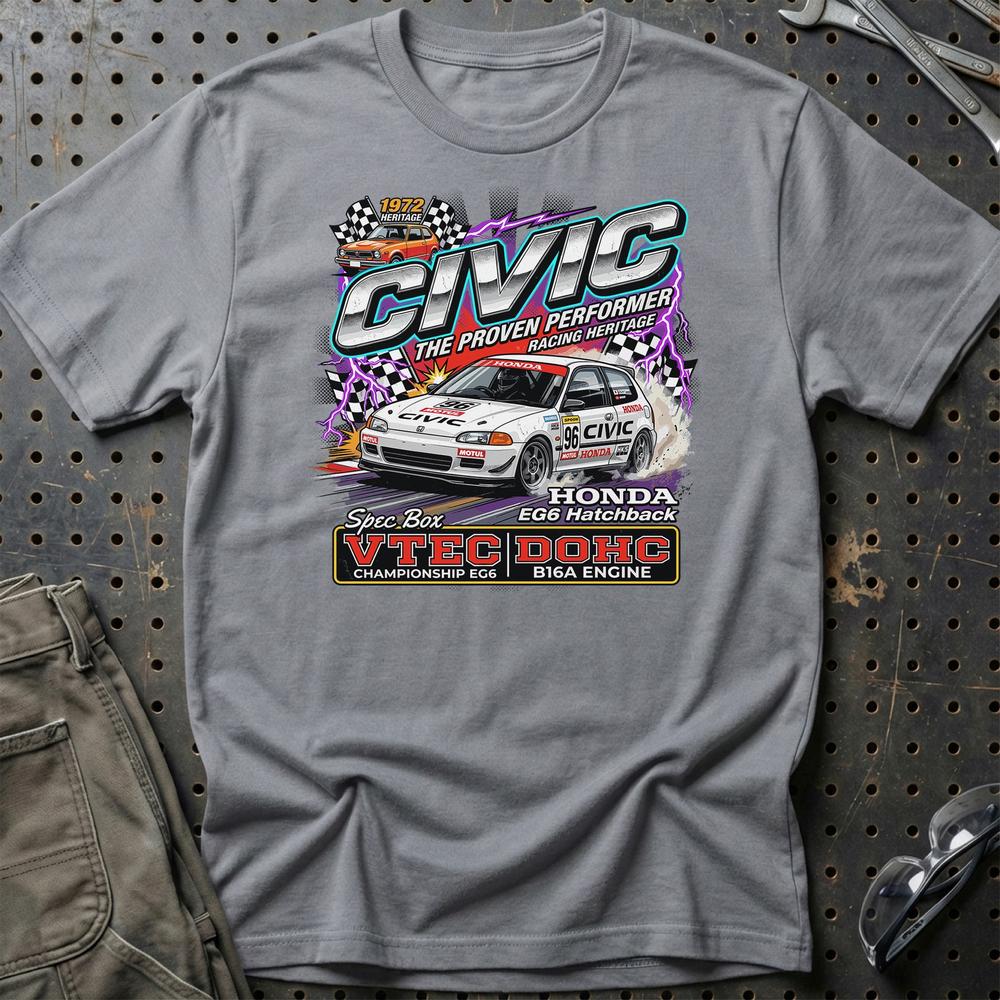 Honda Civic Hatchback - Unisex T-Shirt-Beklædning-Honda-Grå Sport-S-Garage Culture Shop- garage - man cave - merchandise