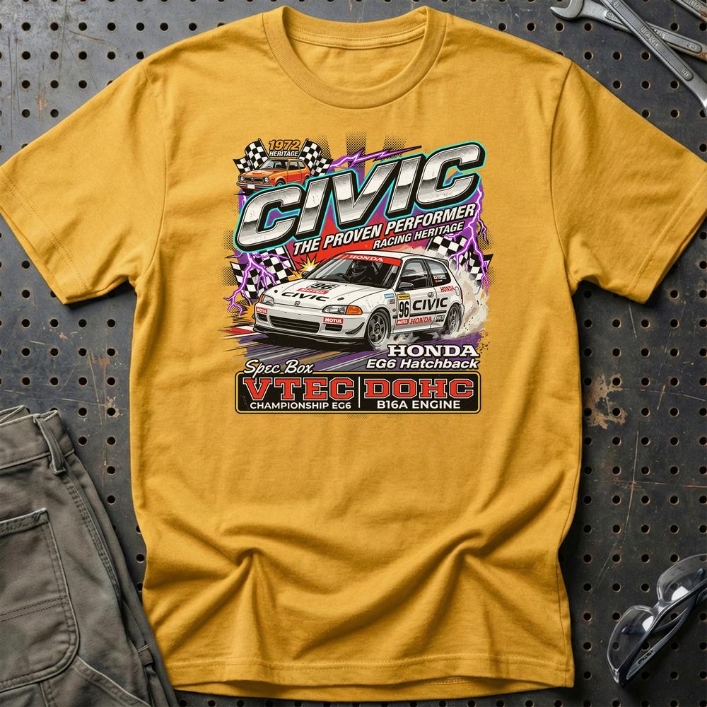Honda Civic Hatchback - Unisex T-Shirt-Beklædning-Honda-Guld-S-Garage Culture Shop- garage - man cave - merchandise
