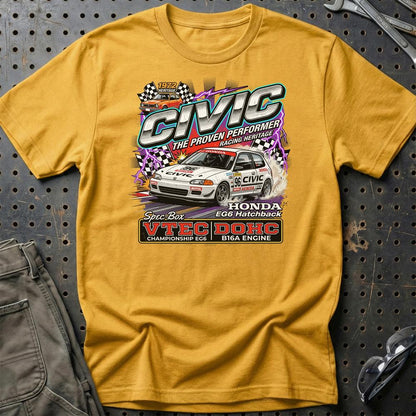Honda Civic Hatchback - Unisex T-Shirt-Beklædning-Honda-Guld-S-Garage Culture Shop- garage - man cave - merchandise