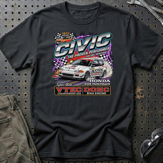Honda Civic Hatchback - Unisex T-Shirt-Beklædning-Honda-Sort-S-Garage Culture Shop- garage - man cave - merchandise
