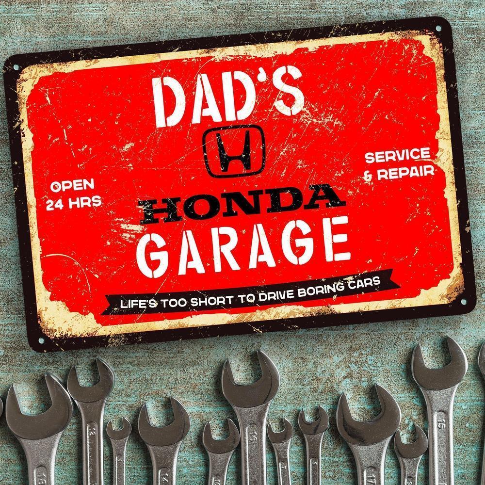 Honda Dads Garage Skilte, Musemåtte, Dørmåtte , Plakat-Skilte-Honda-Garage Culture Shop- garage - man cave - merchandise