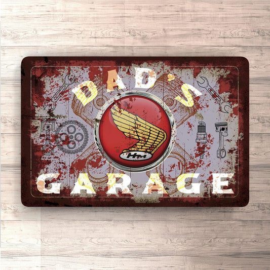 Honda Dads Garage Vintage Skilte, Musemåtte, Dørmåtte-Skilte-Honda-Garage Culture Shop- garage - man cave - merchandise