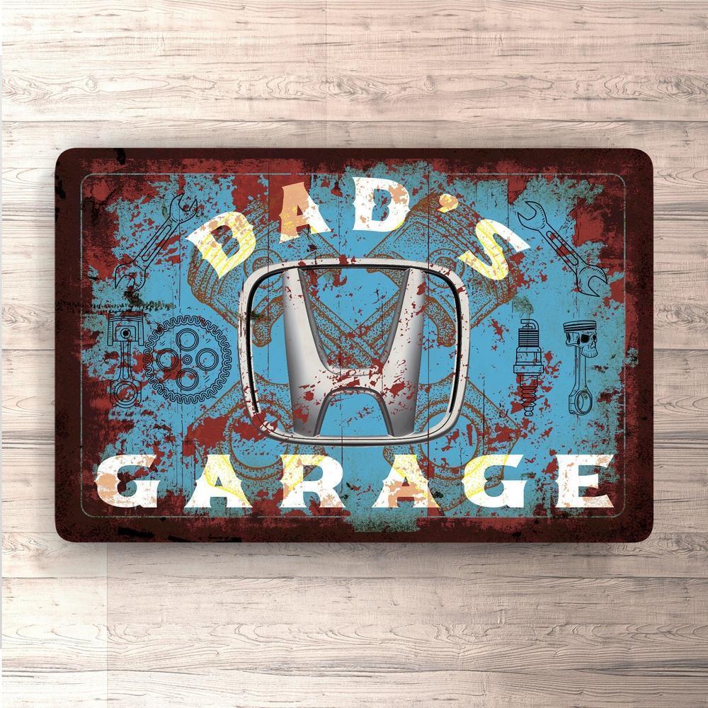 Honda Dads Garage Vintage Skilte, Musemåtte, Dørmåtte-Skilte-Honda-Garage Culture Shop- garage - man cave - merchandise