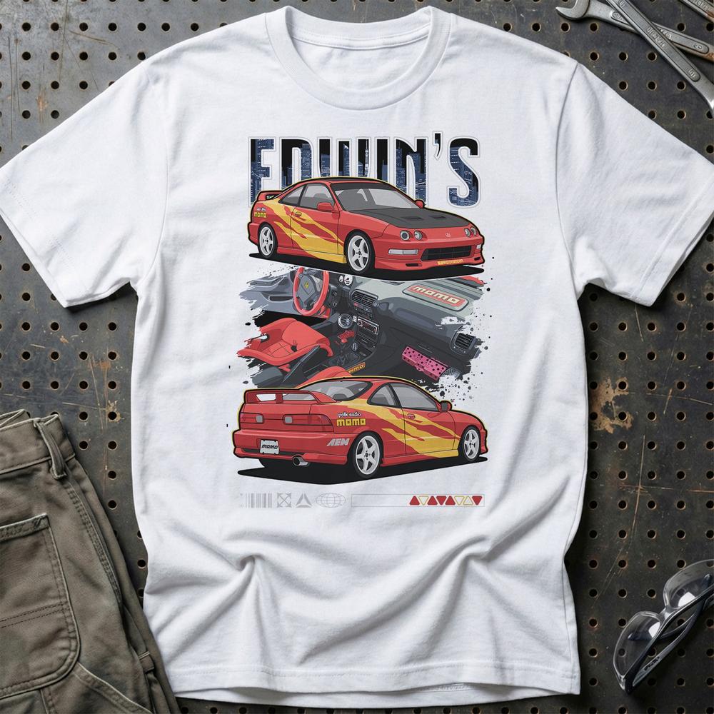 Honda Integra Fast And Furios Cars - Unisex T-Shirt-Beklædning-Honda-Hvid-S-Garage Culture Shop- garage - man cave - merchandise