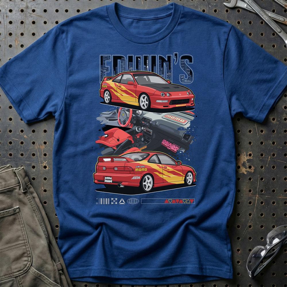 Honda Integra Fast And Furios Cars - Unisex T-Shirt-Beklædning-Honda-Blå Royal-S-Garage Culture Shop- garage - man cave - merchandise