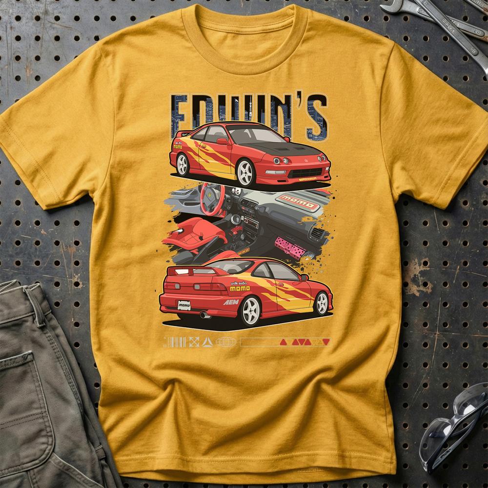 Honda Integra Fast And Furios Cars - Unisex T-Shirt-Beklædning-Honda-Guld-S-Garage Culture Shop- garage - man cave - merchandise