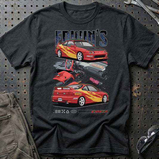 Honda Integra Fast And Furios Cars - Unisex T-Shirt-Beklædning-Honda-Sort-S-Garage Culture Shop- garage - man cave - merchandise