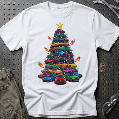 Honda Juletræ Christmas Tree - Unisex T-Shirt-Beklædning-Honda-Hvid-S-Garage Culture Shop- garage - man cave - merchandise
