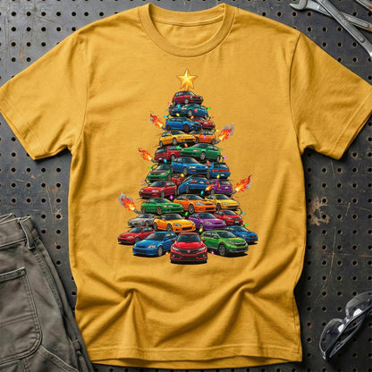 Honda Juletræ Christmas Tree - Unisex T-Shirt-Beklædning-Honda-Guld-S-Garage Culture Shop- garage - man cave - merchandise