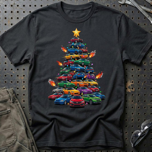 Honda Juletræ Christmas Tree - Unisex T-Shirt-Beklædning-Honda-Sort-S-Garage Culture Shop- garage - man cave - merchandise