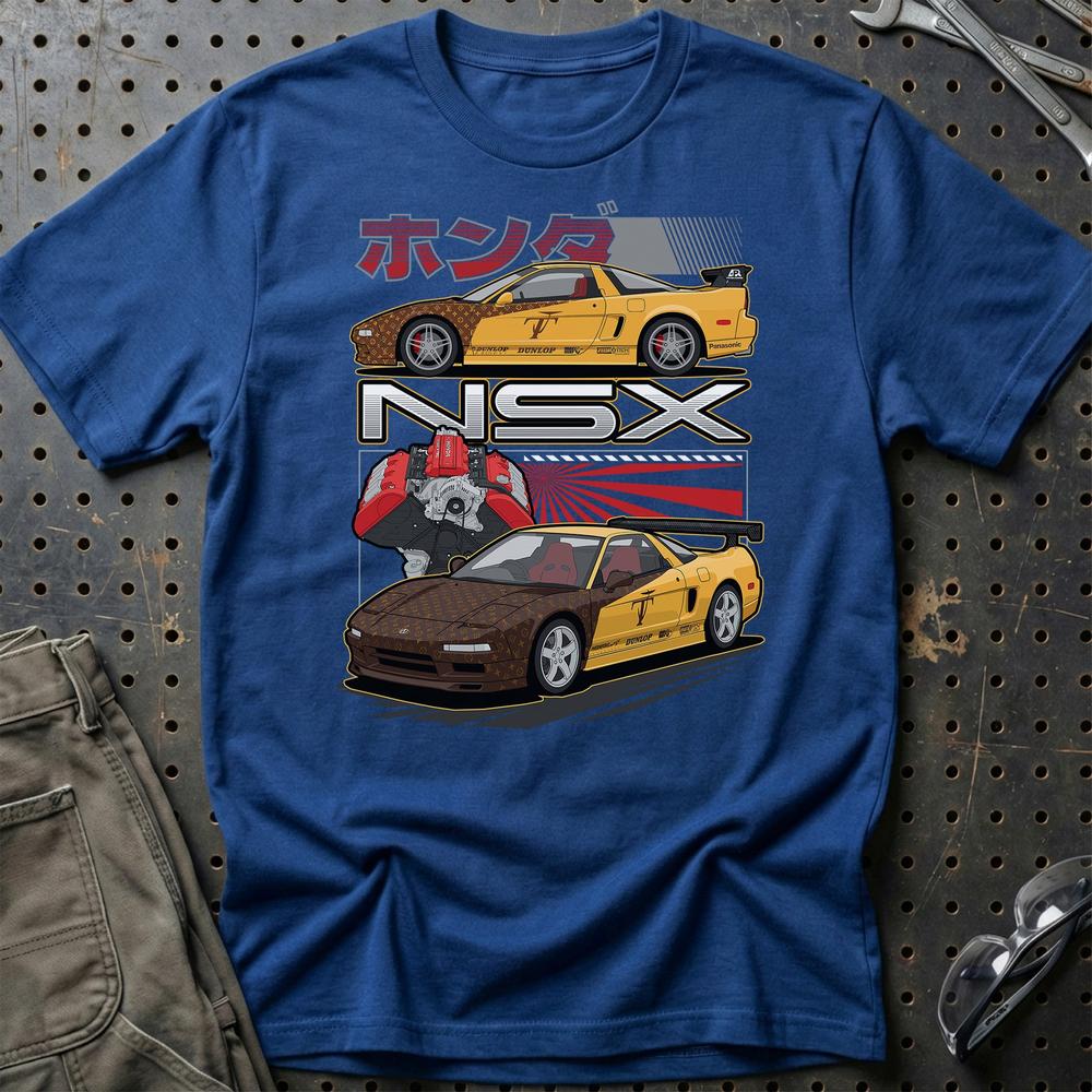 Honda NSX Fast And Furios Cars - Unisex T-Shirt-Beklædning-Honda-Blå Royal-S-Garage Culture Shop- garage - man cave - merchandise