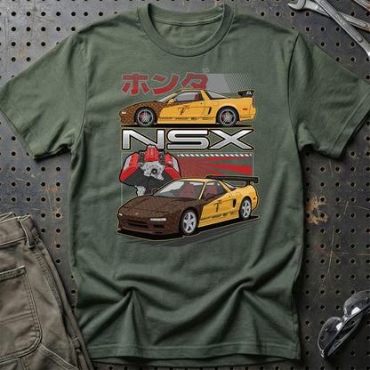Honda NSX Fast And Furios Cars - Unisex T-Shirt-Beklædning-Honda-Grøn Militær-S-Garage Culture Shop- garage - man cave - merchandise