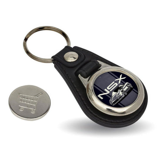 Honda NSX - Nøglering med Indkøbsvognsmønt – Metal & Kunstlæder-Nøglering-Honda-Garage Culture Shop- garage - man cave - merchandise
