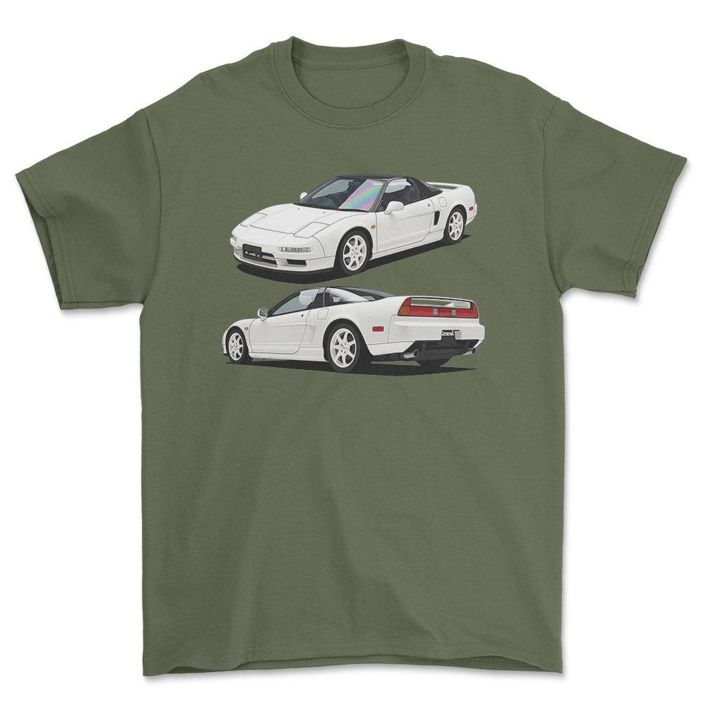 Honda NSX-R 1995 - Unisex T-Shirt-Beklædning-Honda-Grøn Militær-S-Forside-Garage Culture Shop- garage - man cave - merchandise