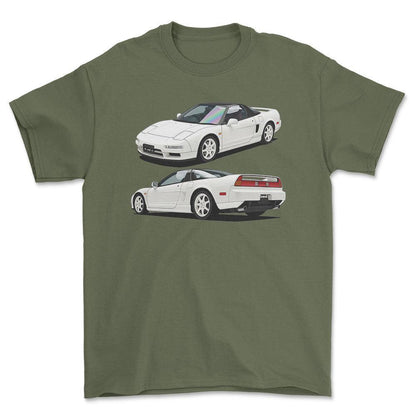 Honda NSX-R 1995 - Unisex T-Shirt-Beklædning-Honda-Grøn Militær-S-Forside-Garage Culture Shop- garage - man cave - merchandise