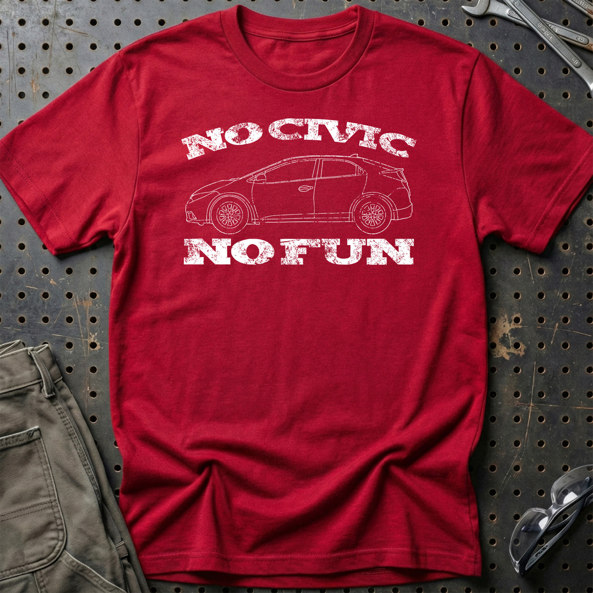 
Honda No Civic No Fun T-Shirt – Rød