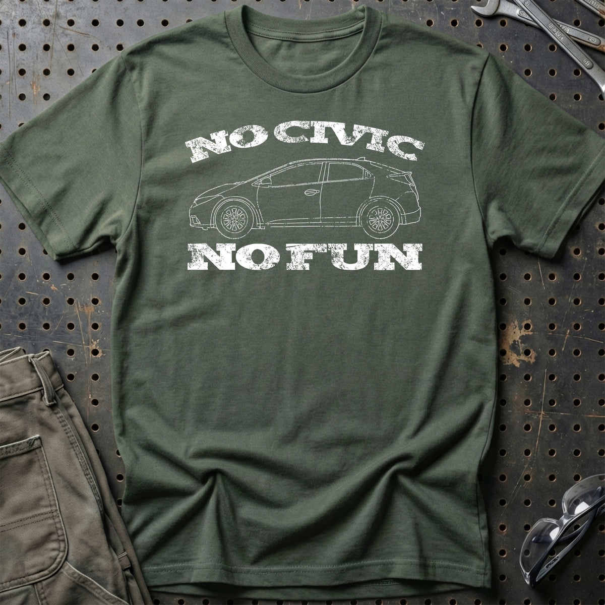 
Honda No Civic No Fun T-Shirt – Grøn Militær