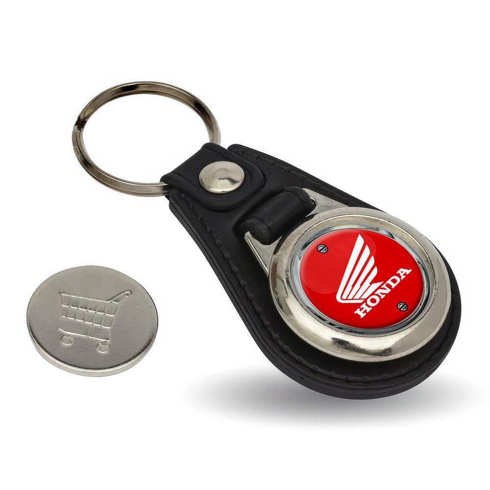 Honda - Nøglering med Indkøbsvognsmønt – Metal & Kunstlæder-Nøglering-Honda-Garage Culture Shop- garage - man cave - merchandise
